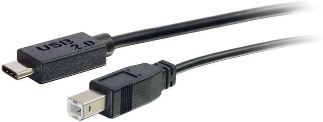 Alt view image 2 of 4 - C2G USB Cable, USB 2.0 Cable, USB C to B Cable, Black, 10 Feet (3.04 Meters), Cables to Go 28860