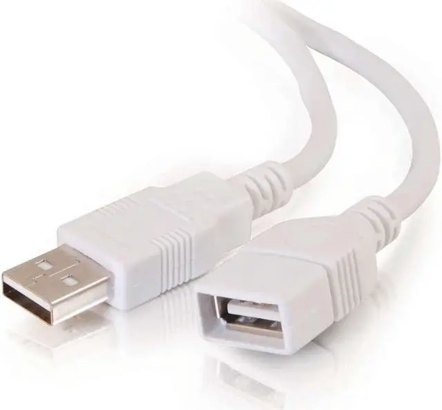 Main image of C2G 19003 USB Extension Cable - USB 2.0 A Male to A Female Extension Cable, White (3.3 Feet, 1 Meter)