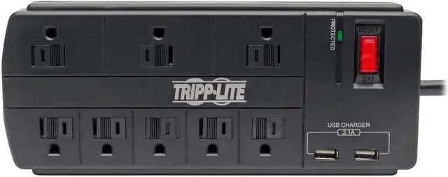 Alt view image 19 of 20 - TRIPP LITE TLP88USBB 8.0 Feet 8 Outlets 1200 Joules Surge Protector