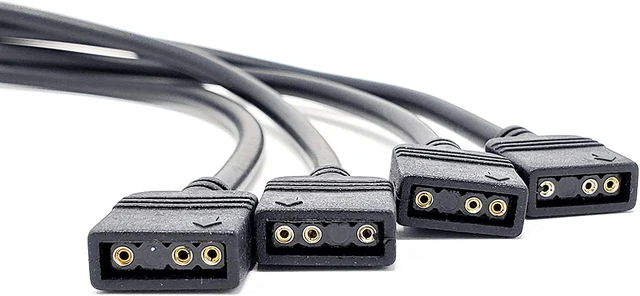 Alt view image 2 of 4 - Micro Connectors Addressable RGB 1 to 4 Splitter Cable - 50cm/ 2 Pack, Model: F04-04ARGB50-2P