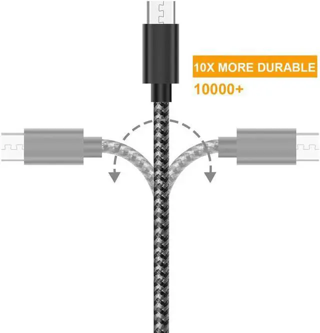 Alt view image 3 of 7 - Gopala Micro USB Cable Android Charger [6-Pack 5ft] Nylon Braided Fast Sync&Charging Cord for Android, Samsung, Nexus, LG, HTC, Nokia, Sony, and More
