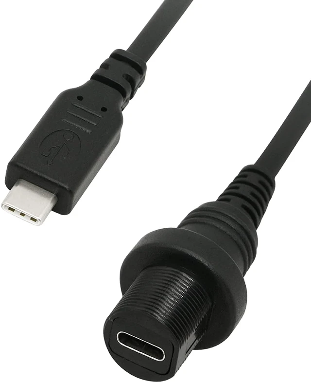 Alt view image 2 of 6 - CERRXIAN 30cm USB Type C 2.0 Car Mount Dash Flush Waterproof Extension Cable for Car, Boat, Motorcycle, Truck Dashboard (USB-C)