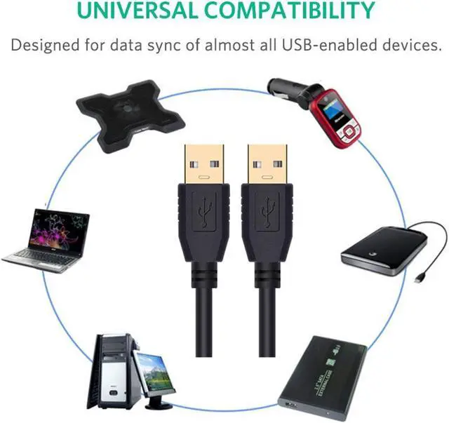 Alt view image 5 of 6 - USB Cable 100Ft, USB A to A, Tanbin USB to USB Cord USB Male to Male USB 2.0 Cable Type A Male to Type A Male for Data Transfer Hard Drive Enclosures, Printers, Modems, Cameras