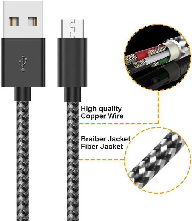 Alt view image 4 of 7 - Gopala Micro USB Cable Android Charger [6-Pack 5ft] Nylon Braided Fast Sync&Charging Cord for Android, Samsung, Nexus, LG, HTC, Nokia, Sony, and More