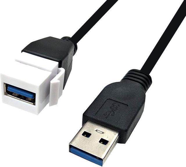 Poyiccot USB 3.0 Keystone Jack Cable, USB 3.0 A Male to USB 3.0 Keystone  Jack Female M/F Pigtail Extension Keystone-to-Cable for Wall Plate  Connectors