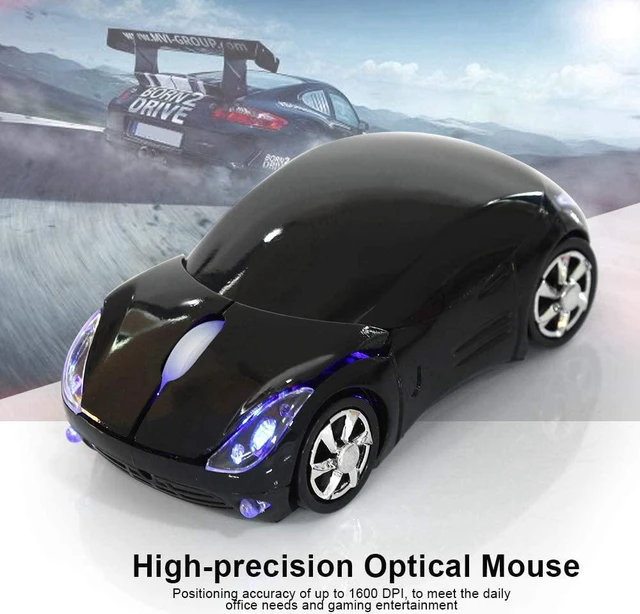 Alt view image 3 of 7 - Diyeeni 1600DPI Portable, 10M 2.4G Bluetooth Optical with Receiver Storage, 3 Buttons Car Shaped for/ME/PC/Tablet Gaming Office(Black)