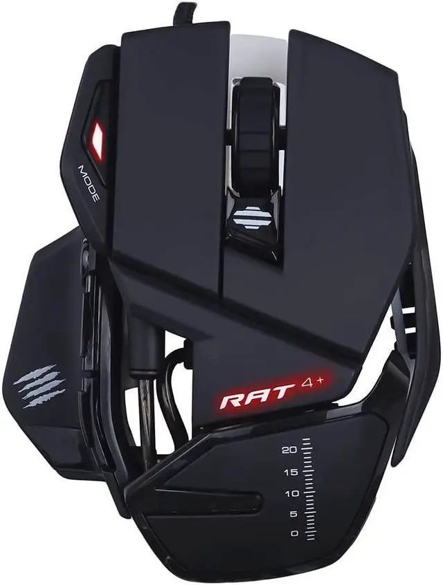 Alt view image 4 of 7 - Mad Catz The Authentic R.A.T. 4+ Optical Gaming Mouse
