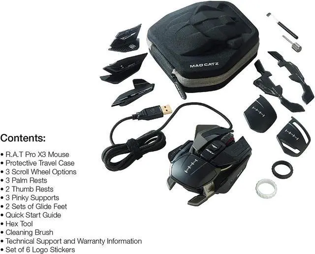 Alt view image 5 of 5 - Mad Catz The Authentic R.A.T. PRO X3 Gaming Mouse - Black