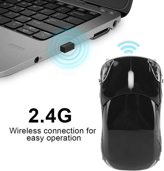 Alt view image 2 of 7 - Diyeeni 1600DPI Portable, 10M 2.4G Bluetooth Optical with Receiver Storage, 3 Buttons Car Shaped for/ME/PC/Tablet Gaming Office(Black)