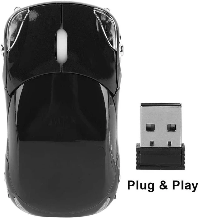 Alt view image 4 of 7 - Diyeeni 1600DPI Portable, 10M 2.4G Bluetooth Optical with Receiver Storage, 3 Buttons Car Shaped for/ME/PC/Tablet Gaming Office(Black)