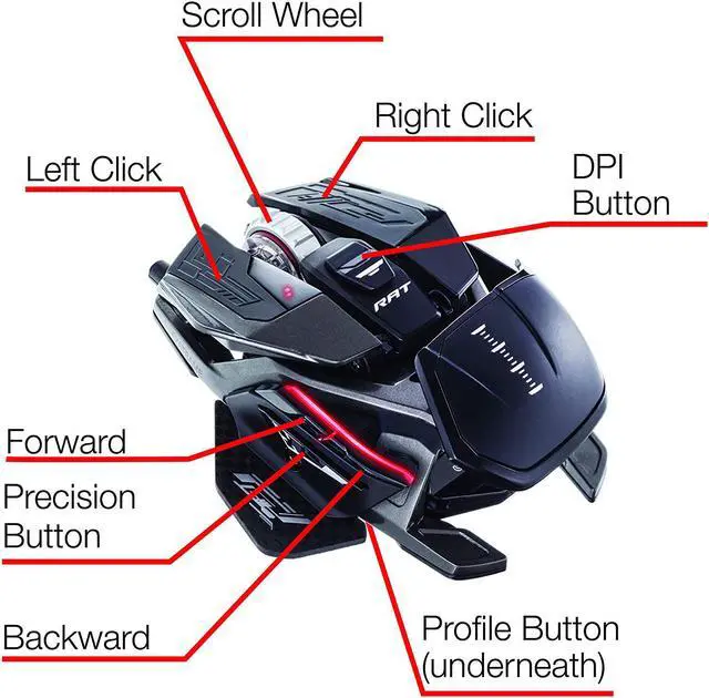 Alt view image 3 of 5 - Mad Catz The Authentic R.A.T. PRO X3 Gaming Mouse - Black