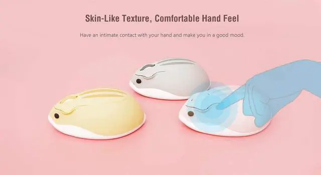 Alt view image 4 of 7 - 2.4GHz Wireless Mouse Cute Hamster Shape Less Noice Portable Mobile Optical 1200DPI USB Mice Cordless Mouse for PC Laptop Computer Notebook MacBook Kids Girl Men Women Adults Gift (Pink)