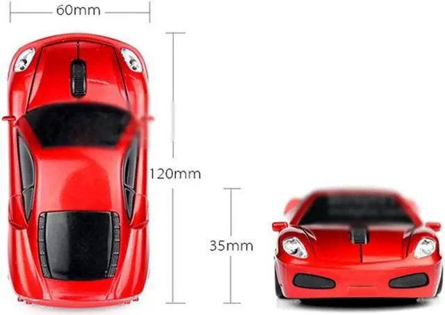 Alt view image 4 of 4 - MGbeauty Wireless Mouse Sports Car Mouse Computer Optical Mice for PC Laptop MAC (Silver)