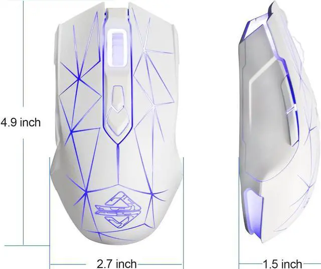 Alt view image 4 of 7 - FIRSTBLOOD ONLY GAME. AJ52 Watcher RGB Gaming Mouse, Programmable 7 Buttons, Ergonomic LED Backlit USB Gamer Mice Computer Laptop PC, for Windows Mac Linux OS, Star White
