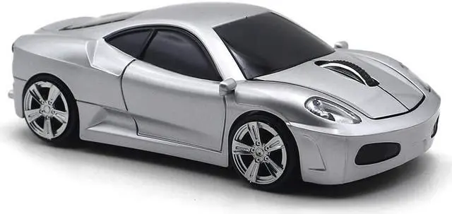 Main image of MGbeauty Wireless Mouse Sports Car Mouse Computer Optical Mice for PC Laptop MAC (Silver)