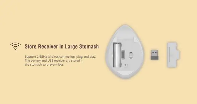 Alt view image 7 of 7 - 2.4GHz Wireless Mouse Cute Hamster Shape Less Noice Portable Mobile Optical 1200DPI USB Mice Cordless Mouse for PC Laptop Computer Notebook MacBook Kids Girl Men Women Adults Gift (Pink)
