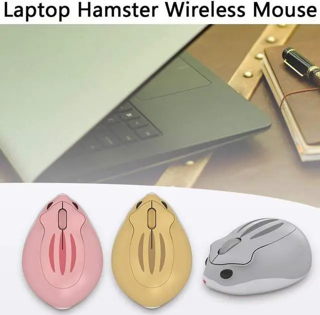 Alt view image 2 of 7 - 2.4GHz Wireless Mouse Cute Hamster Shape Less Noice Portable Mobile Optical 1200DPI USB Mice Cordless Mouse for PC Laptop Computer Notebook MacBook Kids Girl Men Women Adults Gift (Pink)