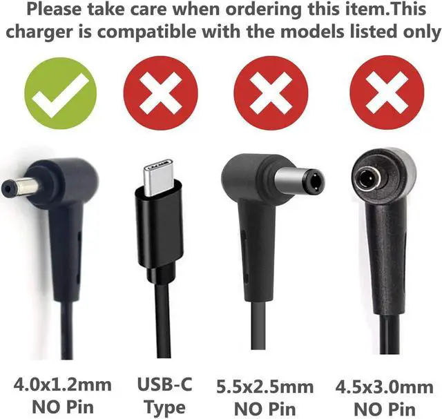 Alt view image 2 of 3 - Delta Electronics Laptop Charger Compatible with Asus UX360C X553M Q302L Q504UA Q304U S200E X201E X202E X541NA X542UA X540S X540SA X541N Q200E C202SA C300SA E402WA Adapter Power Supply