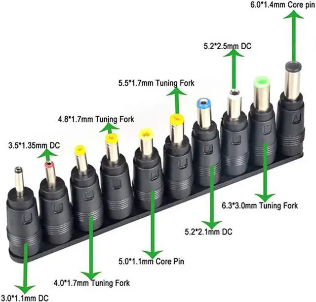 Alt view image 5 of 7 - aceyoon 38 PCS Universal Laptop DC Power Adapter Tips 5.5 mm x 2.1 mm DC AC Power Adapter Kits Connector for Thinkpad Power Supply Plug Jack Sets