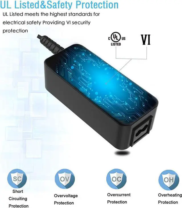 Alt view image 2 of 5 - AC Charger Fit for Acer Chromebook 11 N7 C731 C731T C731-C8VE N16Q13 Travelmate X5EN314-51W-53RR CB311-7H CB311-7HT Laptop Power Supply Adapter Cord