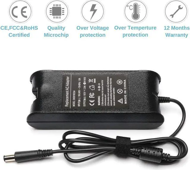 Alt view image 6 of 7 - 19.5V 3.34A 65W AC Adapter Laptop Charger Power Supply for Dell Inspiron 15 3521 3537 3531 15R 5521 5537 17 3721 5748 17R 5737 5721 14 3421 5421 14R 5437 5421 N5110 N5010 N7110