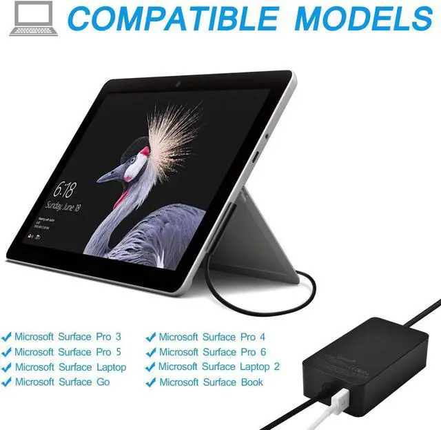 Alt view image 5 of 5 - Surface Book Surface Pro Charger 65W 44W Power Supply AC Adapter?Compatible with Microsoft?Surface Book 1 2 Surface Pro 6 Pro 5 Pro 4 Pro 3 Surface Laptop 1 2 Surface Go