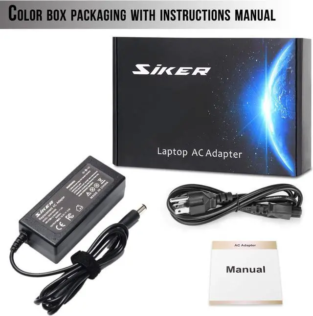 Alt view image 7 of 7 - 65W Ac Laptop Adapter Charger for HP Pavilion G4 G6 G7 M6 DM4 DV4 DV5 DV6 DV7 G60 G61 G72,2000-2C29WM 2000-2D19WM 2000-329WM 693711-001 677774-001