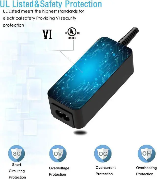 Alt view image 2 of 6 - AC Charger Fit for Dell Inspiron 5565 i5565 15 Laptop Power Supply Adapter Cord