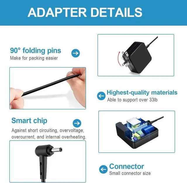 Alt view image 3 of 4 - UL Listed AC Charger Compatible with Asus Q507IQ Q507I Q5071Q Q5071 Q507 Q507IQ-202.BL ZenBook Flip Series Laptop Power Supply Adapter Cord