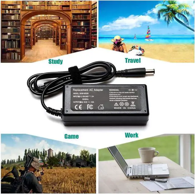Alt view image 7 of 7 - 65W AC Adapter Laptop Charger for HP Elitebook 840 G1 G2 Revolve 810 G1 G2 850 Probook 640 650 655 440 450 G1 HP Notebook 2000 2000-2d60dx 2000-2d19wm 2000-369wm 2000-329wm PC Power Supply Cord Plug