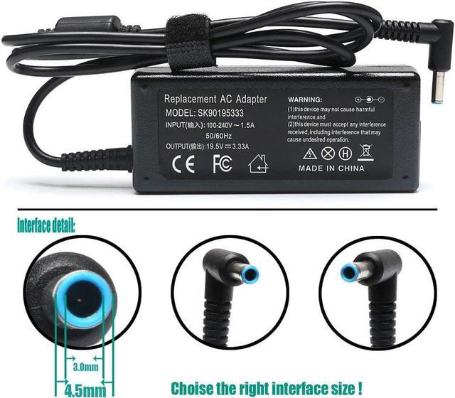Alt view image 3 of 7 - 65W 19.5V Replacement AC Adapter Laptop Charger for HP Chromebook 11 14 G3 G4 G5 Probook 450 G3 G4 HP 15 15-d035dx 15-r029wm 15-f009wm 15-f023wm 15-f039wm Pavilion 15 au aw ab Series Power Supply