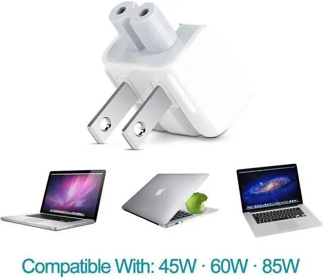 Alt view image 4 of 7 - AC Power Adapter US Wall Folding Plug Duck Head (2 Pack), SEOYO Charge Adapter US Standard Plug Duck Head for MacBook Pro/MacBook Air/Mac iBook/iPhone/iPod/etc.White (Upgrade)