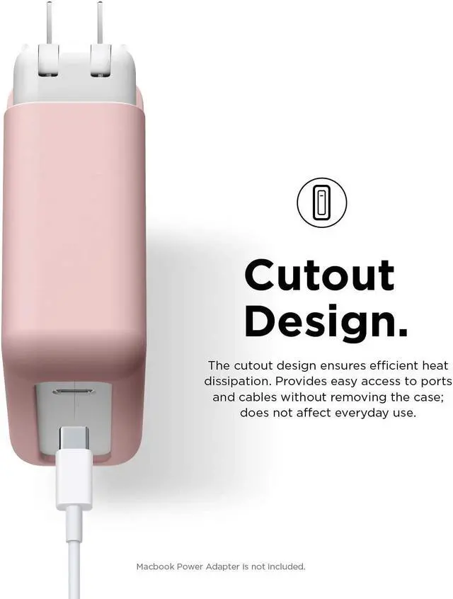 Alt view image 3 of 7 - elago Charger Cover Compatible with Apple MacBook Pro 14 inch 2021 M1 Pro 8-core, 13 inch 2016-2020[A2159/A1706/A1989/A1708/A2251] and MacBook Pro 13 inch Retina 2012-2015[A1502/A1425][Lovely Pink]
