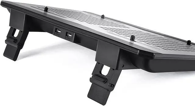 Alt view image 5 of 7 - Thermaltake Massive TM Aluminum Panel Dual 120mm Fans Adjustable Temperature Sensor 10"-17" Laptop Notebook Cooling Pad CL-N002-PL12BL-A