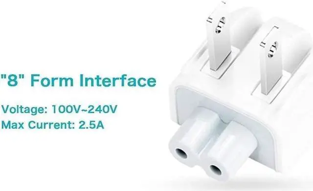 Alt view image 3 of 7 - AC Power Adapter US Wall Folding Plug Duck Head (2 Pack), SEOYO Charge Adapter US Standard Plug Duck Head for MacBook Pro/MacBook Air/Mac iBook/iPhone/iPod/etc.White (Upgrade)