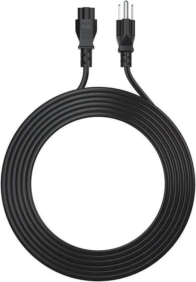 Alt view image 3 of 5 - Pwr 15 Ft Mickey Mouse Plug Ac Power Supply Cord AC Adapter Laptop Notebook Computer Charger Cable: IEC-60320 IEC320 C5 to NEMA 5-15P
