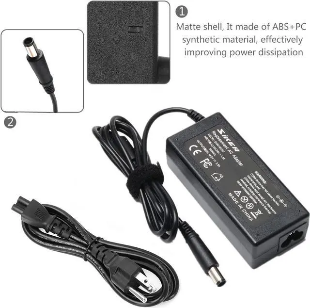 Alt view image 2 of 7 - 65W Ac Laptop Adapter Charger for HP Pavilion G4 G6 G7 M6 DM4 DV4 DV5 DV6 DV7 G60 G61 G72,2000-2C29WM 2000-2D19WM 2000-329WM 693711-001 677774-001
