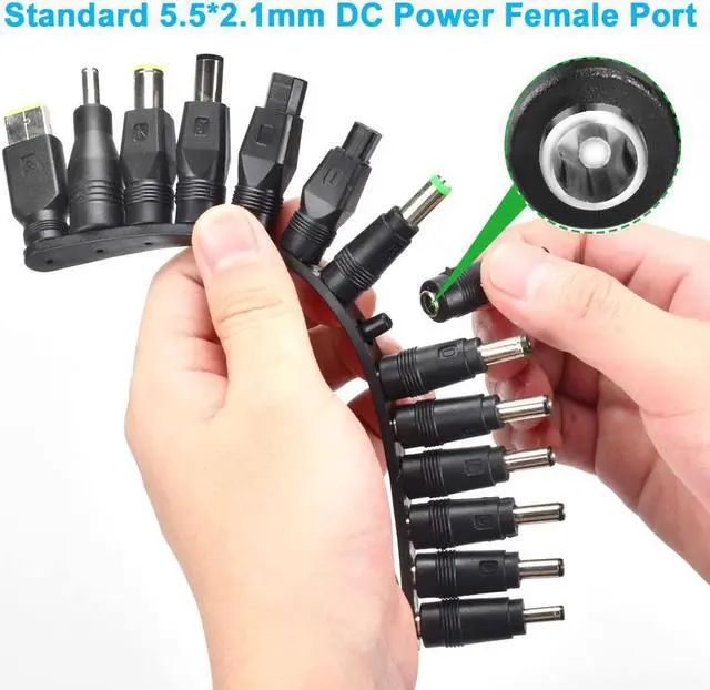 Alt view image 2 of 7 - aceyoon 38 PCS Universal Laptop DC Power Adapter Tips 5.5 mm x 2.1 mm DC AC Power Adapter Kits Connector for Thinkpad Power Supply Plug Jack Sets
