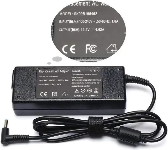 Alt view image 3 of 7 - 90W Tinkon Envy Touchsmart Sleekbook 15 17 M6 M7 Series AC Laptop Adapter Charger for HP Pavilion 11 14 15 17 HP Stream 11 13 14 HP Elitebook Folio 1040 HP Spectre X360 13 15 Power Supply Cord