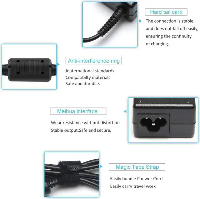 Alt view image 6 of 7 - New 14-B109 14-B109WM Ac Adapter Laptop Charger for HP Pavilion TouchSmart Sleekbook 4 6 15-B142DX 14-b010US 14-B120DX 15-B129WM 15-AU147 15-B143 15-B143CL 15-b152nr Power Supper Cord-4.8 * 1.7mm