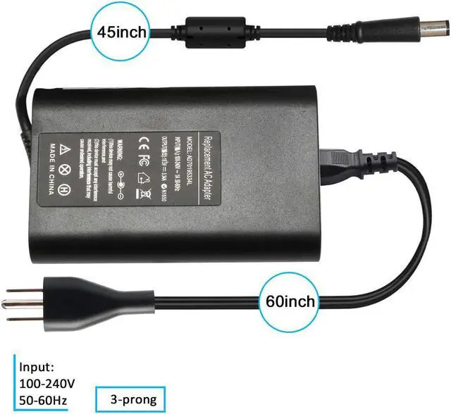 Alt view image 6 of 7 - 65W Laptop Charger AC Adapter Replace for Dell Latitude 3540 5480 5490 5580 7280 7480 7490 E5440 E5470 E5540 E5570 E6420 E6430 E6440 E6540 E7240 E7440 Series