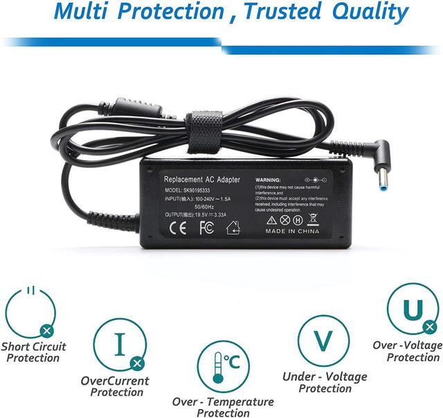 Alt view image 4 of 5 - 65W Laptop Charger for HP EliteBook Charger 840 850 845 830 820 G9 G8 G7 G6 G5 G4 G3 / ProBook 450 430 440 446 455 470 640 650 745 735 725 755 Power Cord