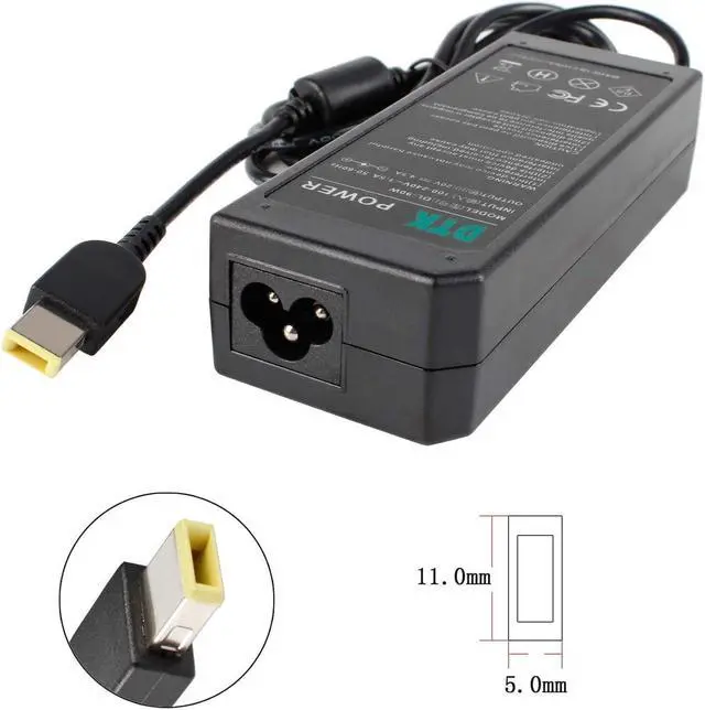 Alt view image 2 of 6 - DTK 20V 4.5A 90W 0B46994 USB Ac Adapter Laptop Computer Notebook Charger PC Power Cord Supply Source Plug for Lenovo ThinkPad T440 T550 T440S L540 (20V 3.25A 65W Compatible) Connector Size: 11 x 5mm