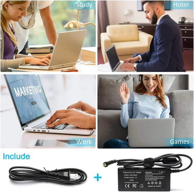 Alt view image 7 of 7 - Ursulan 65W Replacement Laptop Charger for Toshiba Satellite C55 C55D C55T C55-A C655 C70 C855D-S5232 L655 L755 L875D-S7332 L30 A665, PA3917U-1ACA PA3467U-1ACA PA3097U-1ACA 19V 3.42A AC Adapter