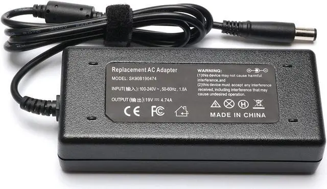 Alt view image 6 of 7 - 19V 90W Ac Dc Adapter for HP 18'' 19'' 20" 21" 32" HP Pavilion (N193) 20" 23'' OMEN Gaming All-in-One Desktop PC Monitor HP 20B, 23B Series 19-2304 19-2304 22-3010 22-3010 Power Supply Cord
