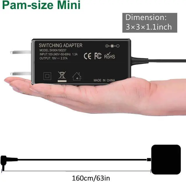 Alt view image 5 of 7 - 45W Laptop Notebook Charger for Asus UX303U UX360C UX305F Q504U Q302L Q504UA Q304U X553M X201E X202E X541NA X542UA X540S X540SA X541N C202SA C300SA E402WA Series