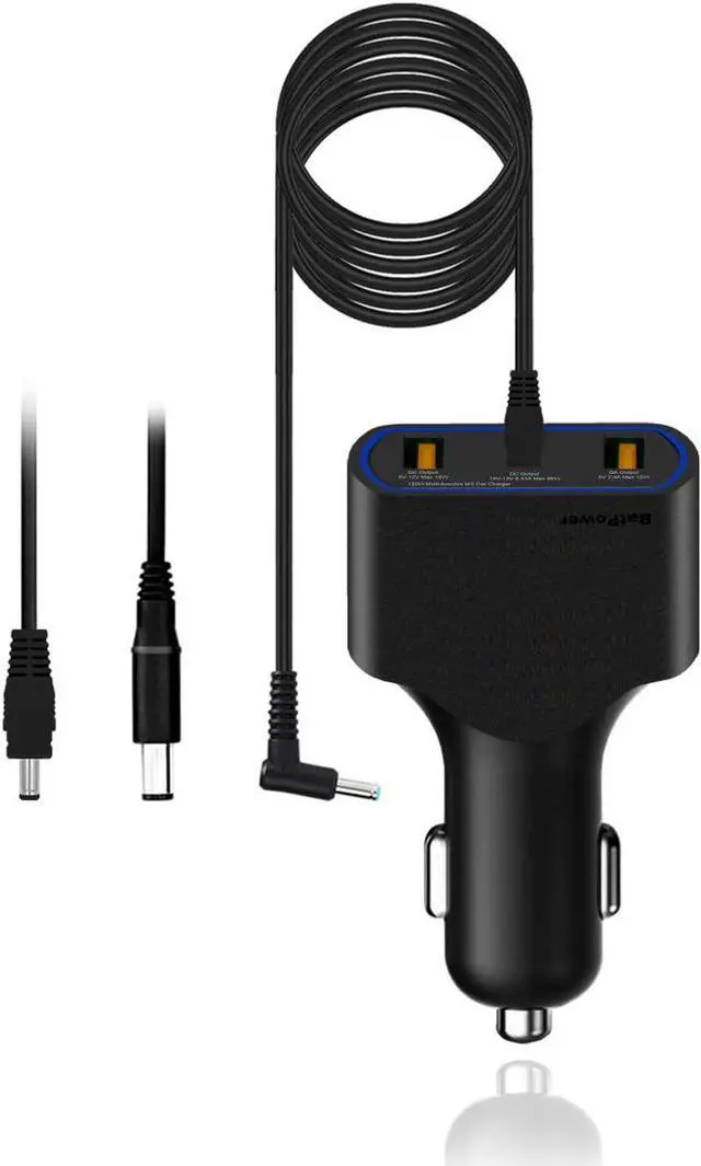 Alt view image 7 of 7 - BatPower 120W DC CAR Charger for HP Laptop Car Charger Vehicle Charger DC 12v-24v Auto Adapter