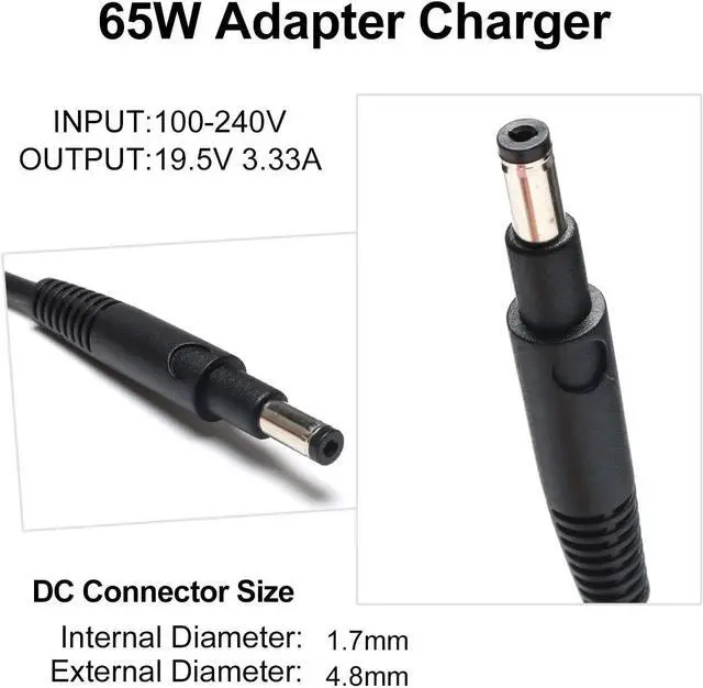 Alt view image 3 of 7 - New 14-B109 14-B109WM Ac Adapter Laptop Charger for HP Pavilion TouchSmart Sleekbook 4 6 15-B142DX 14-b010US 14-B120DX 15-B129WM 15-AU147 15-B143 15-B143CL 15-b152nr Power Supper Cord-4.8 * 1.7mm