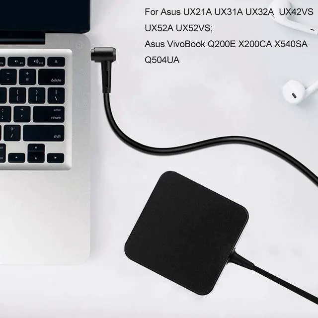 Alt view image 3 of 7 - 65W Zenbook AC Adapter Charger for Asus UX305 UX305LA UX21A UX32A T300LA TP300LA X540 X541 F553 F553M F556 F556U F302 K556 K556U Taichi 21 31 Laptop Power Supply