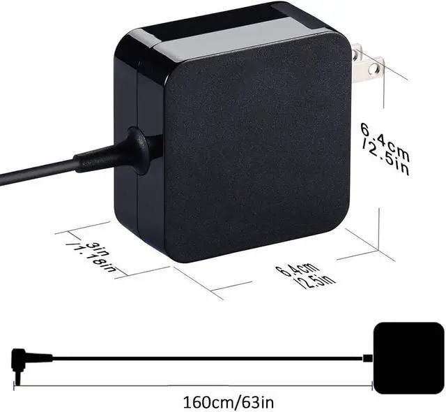 Alt view image 4 of 7 - 19V 2.37A 45W Laptop Power AC Adapter Charger for Asus Zenbook UX305 UX21A UX32A Q302 Q302L Q302LA Q302U Q302UA Q303 Q303U Eries Taichi 21 31 Asus Transformer Book Flip T300LA TP300LA